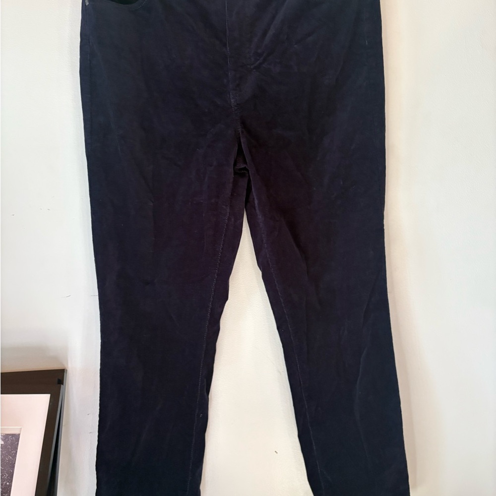 Talbots Women's Classic Black Straight Leg Corduroy Pants - Picture 3 of 7